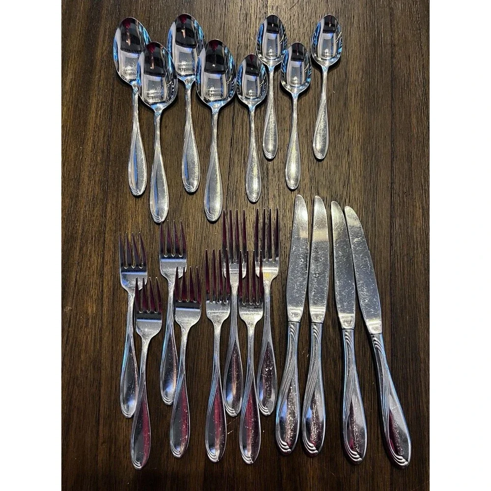 20 piece Oneida Camber Cresta Windswept Scroll Stainless Flatware silverware